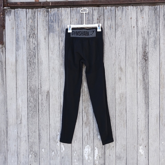 Gymshark Flex High Waisted Womens Leggings Size XS Black Logo Ankle Length - Picture 4 of 4